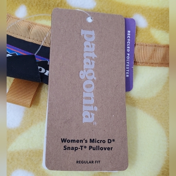 NWT PATAGONIA MICRO D SNAP-T PULLOVER RARE YELLOW COLOR PRINT WOMEN SIZE MEDIUM - Picture 8 of 15